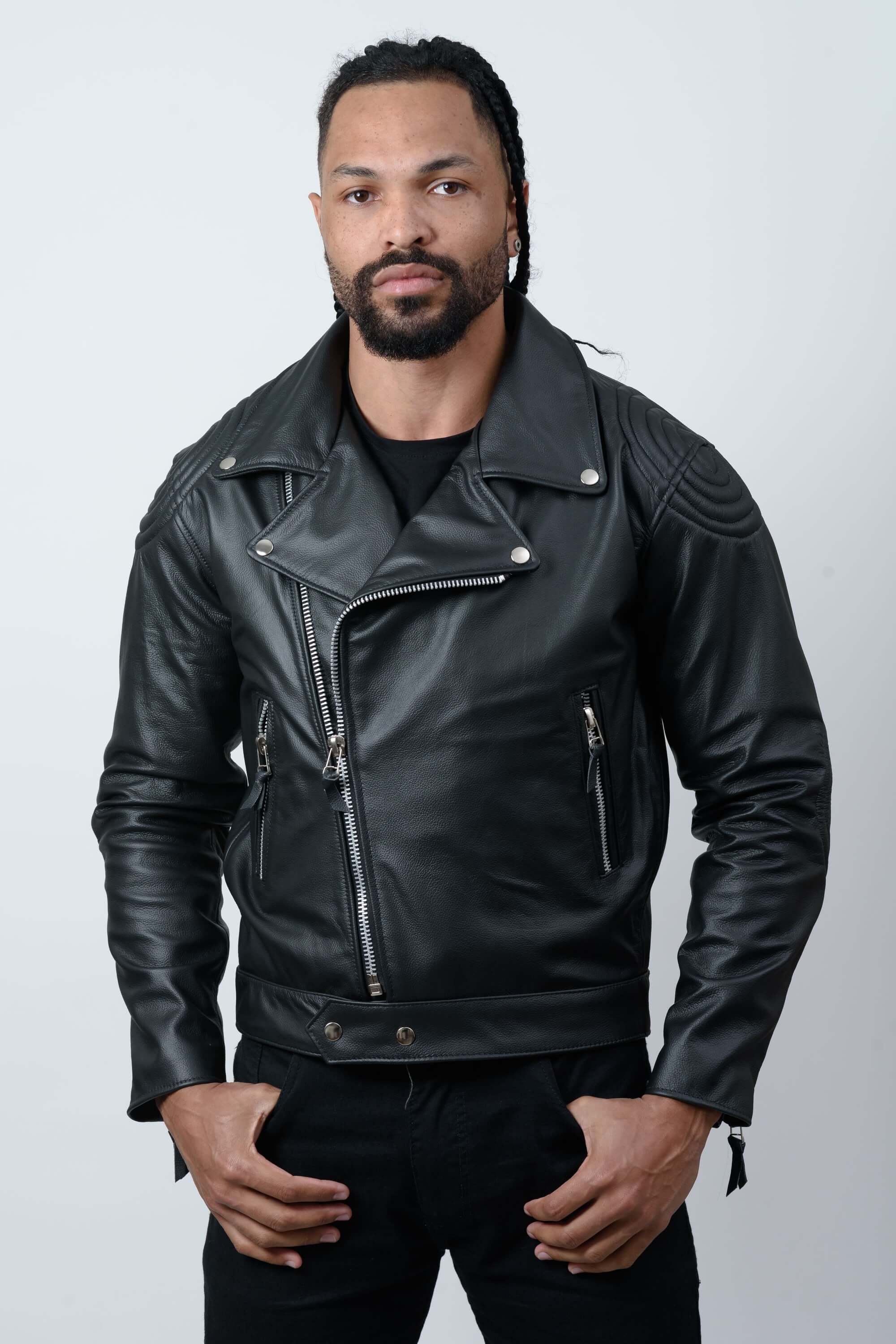 Motocicleta Blusa De Couro Masculina Motoqueiro Jaqueta Motoqueiro